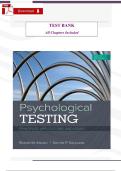Test Bank for Psychological Testing&colon; Principles&comma; Applications&comma; and Issues&comma; 9th Edition by Kaplan &vert; Verified Questions & Answers