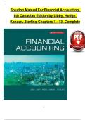 Solution Manual For Financial Accounting&comma; 8th Canadian Edition by Libby&comma; Hodge&comma; Kanaan&comma; Sterling Chapters 1 - 13&comma; Complete