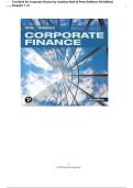 Test Bank for Corporate Finance by Jonathan Berk & Peter DeMarzo 6th Edition Complete All Chapters 1-31&excl; ALREADY RATED A&plus; 100&percnt; CORRECT ANSWERS