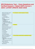 NPS Phlebotomy Test &ndash; Exam Questions and  Verified Answers &vert; Rated 100&percnt; Correct &vert;  2026 LATEST UPDATE 2025-2026 