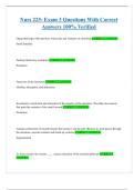 Nurs 225- Exam 3 Questions With Correct Answers 100&percnt; Verified
