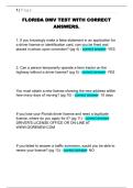 FLORIDA DMV TEST WITH CORRECT ANSWERS&period;