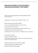 BANK TELLER TRAINING &vert; 2025&sol;2026 UPDATE &vert; QUESTIONS AND ANSWERS &vert; 100&percnt; CORRECT