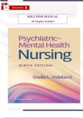 Test Bank for Psychiatric-Mental Health Nursing&comma; 9th Edition by Videbeck &vert; Verified Questions & Answers