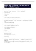 KNES 503 - Criminal Law questions with verified answers