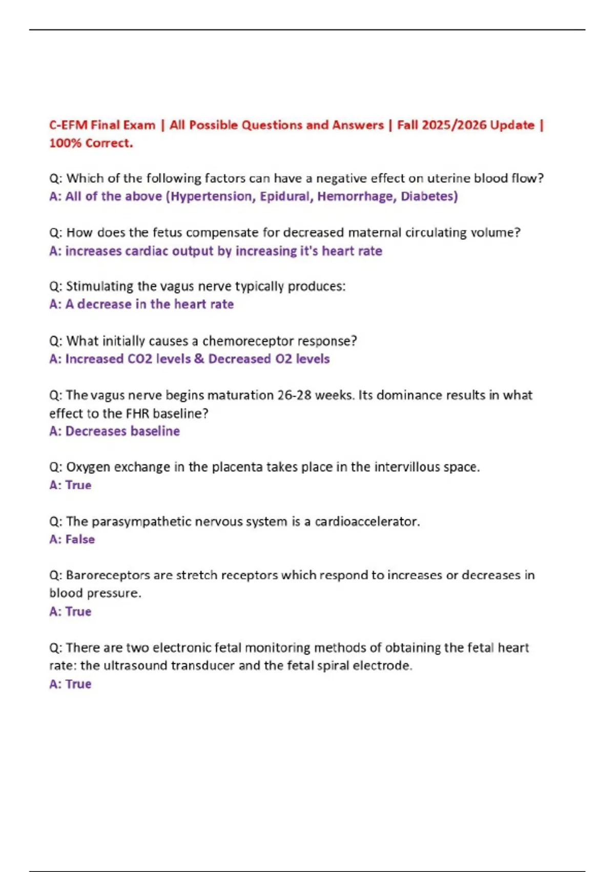 C-EFM Final Exam | All Possible Questions and Answers | Fall 2025/2026 ...