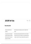 LEB 320F Unit 1 Quiz Complete Study Guide 2025&sol; 2026 with Practice Questions and Verified Solutions