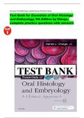 Test Bank for Essentials of Oral Histology and Embryology&comma; 5th Edition by Chiego&comma; complete practice questions with answers