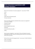 ACA Assurance questions with verified answers