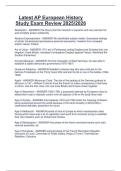 Latest AP European History  Study Exam Review 2025&sol;2026