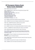 AP European History Exam  Study Guide 2025&sol;2026