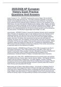 2025&sol;2026 AP European  History Exam Practice  Questions And Answers 