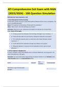 ATI Comprehensive Exit Exam with NGN  &lpar;2023&sol;2024&rpar; - 100 Question Simulation 