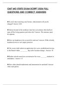 CMT MO STATE EXAM SCRIPT 2026 FULL QUESTIONS AND CORRECT ANSWERS