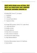 CMTO MCQ EXAM 2026 ACTUAL TEST WITH 250 QUESTIONS AND VERIFIED DETAILED ANSWERS GRADED A&plus;