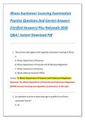 Illinois Auctioneer Licensing Examination  Practice Questions And Correct Answers  &lpar;Verified Answers&rpar; Plus Rationales 2026  Q&A &vert; Instant Download Pdf 