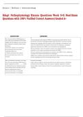 Edapt Pathophysiology Exam Questions Week 5-8 &vert; Real Exam Questions with 100&percnt; Verified Correct Answers &vert; Graded A&plus;