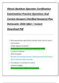 Illinois Backhoe Operator Certification  Examination Practice Questions And  Correct Answers &lpar;Verified Answers&rpar; Plus  Rationales 2026 Q&A &vert; Instant  Download Pdf