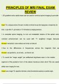 PRINCIPLES OF MRI FINAL EXAM 2024&sol;2025 QUESTION AND ANSWER WITH REVIEW 