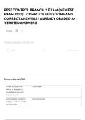 PEST CONTROL BRANCH 2 EXAM &lpar;NEWEST EXAM 2025&rpar; &vert; COMPLETE QUESTIONS AND CORRECT ANSWERS &vert; ALREADY GRADED A&plus; &vert; VERIFIED ANSWERS