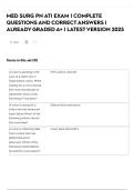 MED SURG PN ATI EXAM &vert; COMPLETE QUESTIONS AND CORRECT ANSWERS &vert; ALREADY GRADED A&plus; &vert; LATEST VERSION 2025