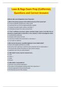 Laws & Regs Exam Prep &lpar;California&rpar;&comma;  Questions and Correct Answers 