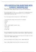 EPIC CERTIFICATION QUESTIONS WITH CORRECT ANSWERS 2025