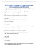 EPIC CLN 251&sol;252 SAMPLE EXAM QUESTIONS WITH CORRECT ANSWERS 2025