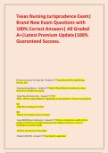 Texas Nursing Jurisprudence Exam&vert; Brand New Exam Questions with 100&percnt; Correct Answers&vert; All Graded A&plus;&vert;Latest Premium Update&vert;100&percnt; Guaranteed Success&period;