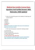 Medical Gas Installer License Exam Questions And Verified Answers With Rationales&vert; 2026 Updated