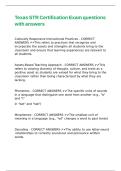 Texas STR Certification Exam questions with answers