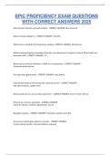 EPIC PROFICIENCY EXAM QUESTIONS WITH CORRECT ANSWERS 2025