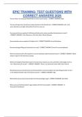 EPIC TRAINING&colon; TEST QUESTIONS WITH CORRECT ANSWERS 2025
