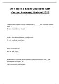 ATT Week 5 Exam Questions with Correct Answers&vert; Updated 2026