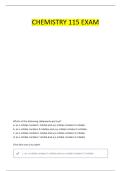 CHEMISTRY 115 FINAL REVIEW VERIFIED QUESTIONS & CORRECT ANSWERS A&plus; GRADED 