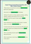 Impact Texas Young Drivers Questions with  100&percnt; Correct Answers 