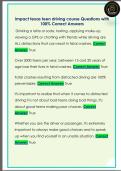 impact texas teen driving course Questions with  100&percnt; Correct Answers 