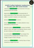 JCAHPO Certified Ophthalmic Assisting Exam  Questions with 100&percnt; Correct Answers 