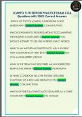 JCAHPO 11TH EDITION PRACTICE EXAM COA  Questions with 100&percnt; Correct Answers 