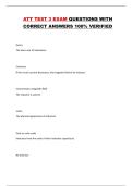ATT TEST 3 EXAM QUESTIONS WITH CORRECT ANSWERS 100&percnt; VERIFIED