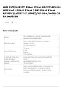 NUR 2571&sol;NUR2571 FINAL EXAM&colon; PROFESSIONAL NURSING II FINAL EXAM &sol; PN2 FINAL EXAM REVIEW &lpar;LATEST 2022&sol;2023&rpar;&sol;100 Q&A&sol;A&plus;GRADE RASMUSSEN