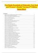Test Bank-Essentials of Maternity New born and Women&rsquo;s Health Nursing 6th Edition  Susan Ricci