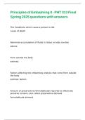 Principles of Embalming II - PHT 313 Final Spring 2025 questions with answers