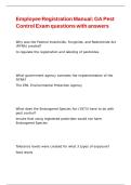 Employee Registration Manual- GA Pest Control Exam questions with answers