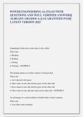 POWER ENGINEERING 4A EXAM WITH  QUESTIONS AND WELL VERIFIED ANSWERS&vert;&vert;  ALREADY GRADED A&plus;&vert;&vert; GUARANTEED PASS&vert;&vert;  LATEST VERSION 2025