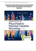 TEST BANK FOR ESSENTIALS OF PSYCHIATRIC MENTAL HEALTH NURSING 8TH EDITION  MORGAN