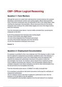 CBP- Officer Logical Reasoning Questions with correct Answers &lpar;A&plus; GRADED 100&percnt; VERIFIED&rpar;&vert; 2025&sol;2026