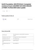 SANS Foundation&colon; SEC275 EXAM &vert; &lpar;complete solutions&rpar; Exam&vert; ASSURED SUCCESS &vert;GRADE A&plus;&excl;&excl;100&percnt; Verified 2025 latest update