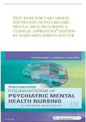 Test Bank Varcarolis Foundation Of Psychiatric Mental health Nursing 8th Edition Marget Jordan Halter ( 2024 complete and 100% Verified)