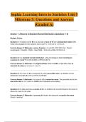 Sophia Learning Intro to Statistics Unit 5 Milestone 5&colon; Questions and Answers &lpar;Graded A&rpar;